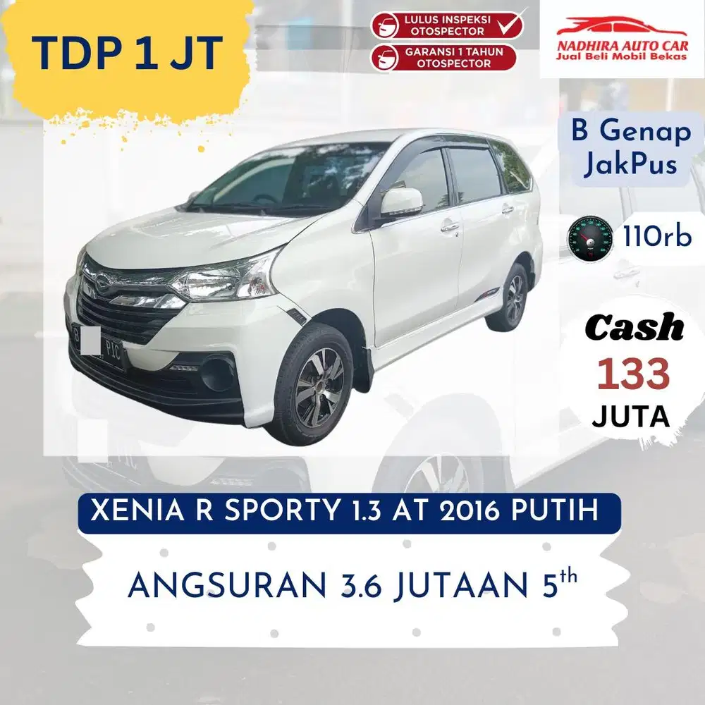 Promo Kredit DP 1 Juta Xenia R Sporty 1.3 AT 2016 Putih