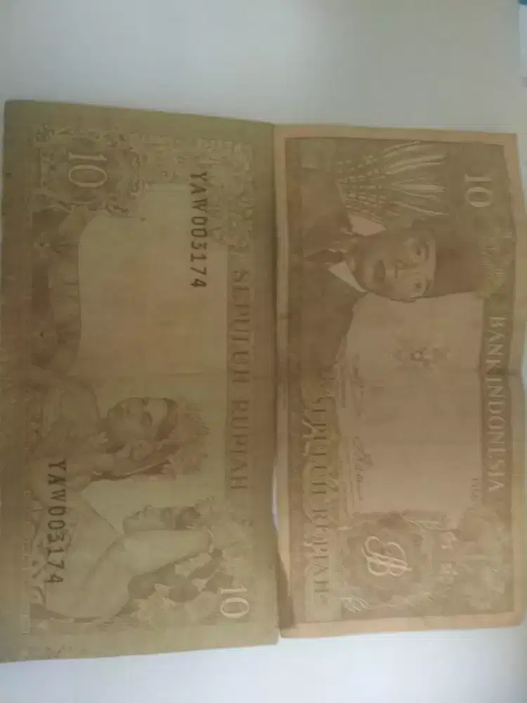 Uang kuno thn 1960 Rp 10