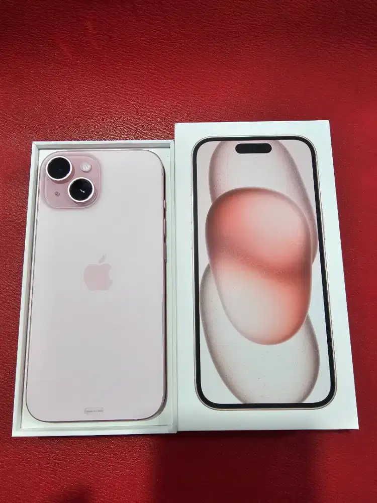 Iphone 15 128gb pink ibox bh97 like new garansi on