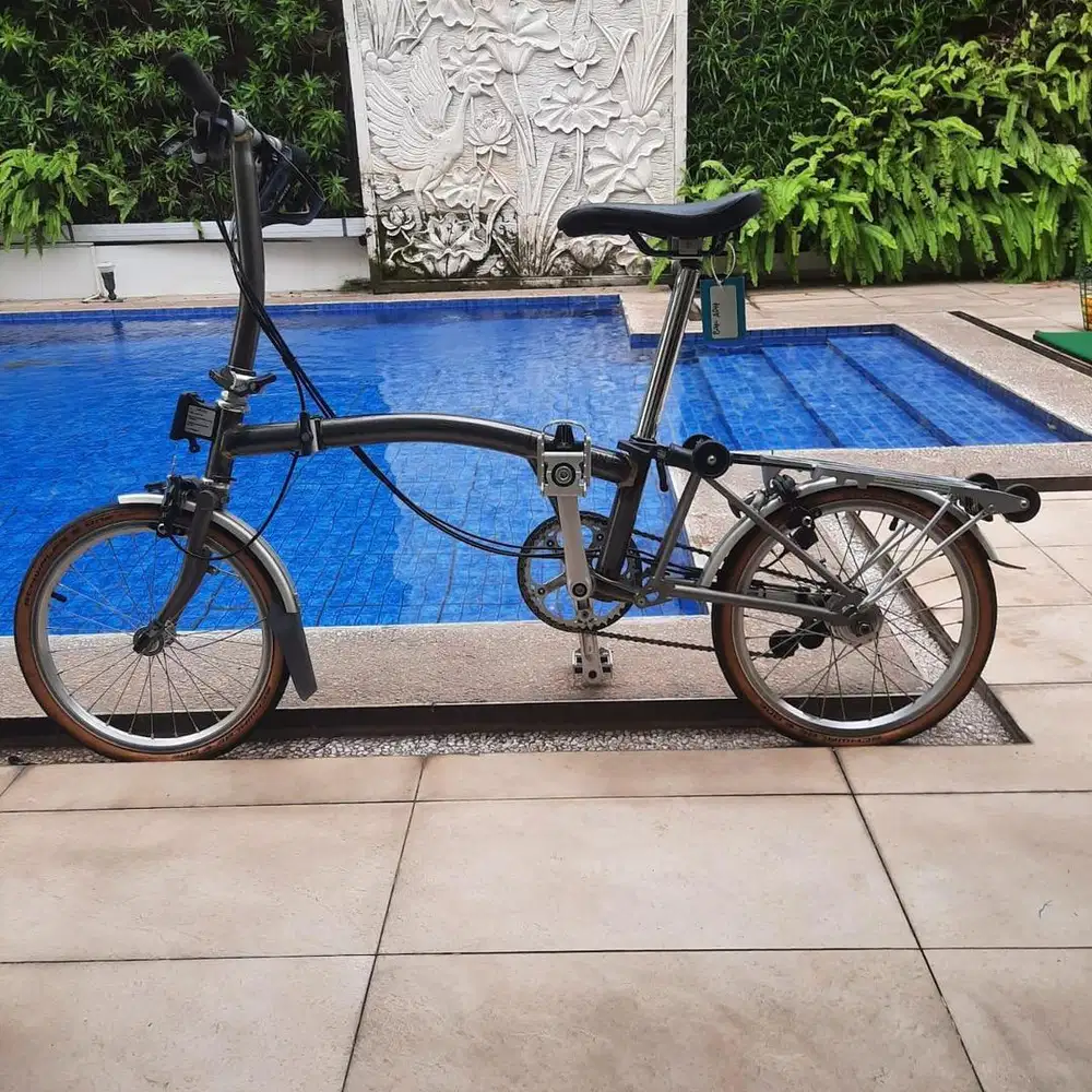 Brompton Bundle S6RX Raw Lacquer M6L Graphite Metallic