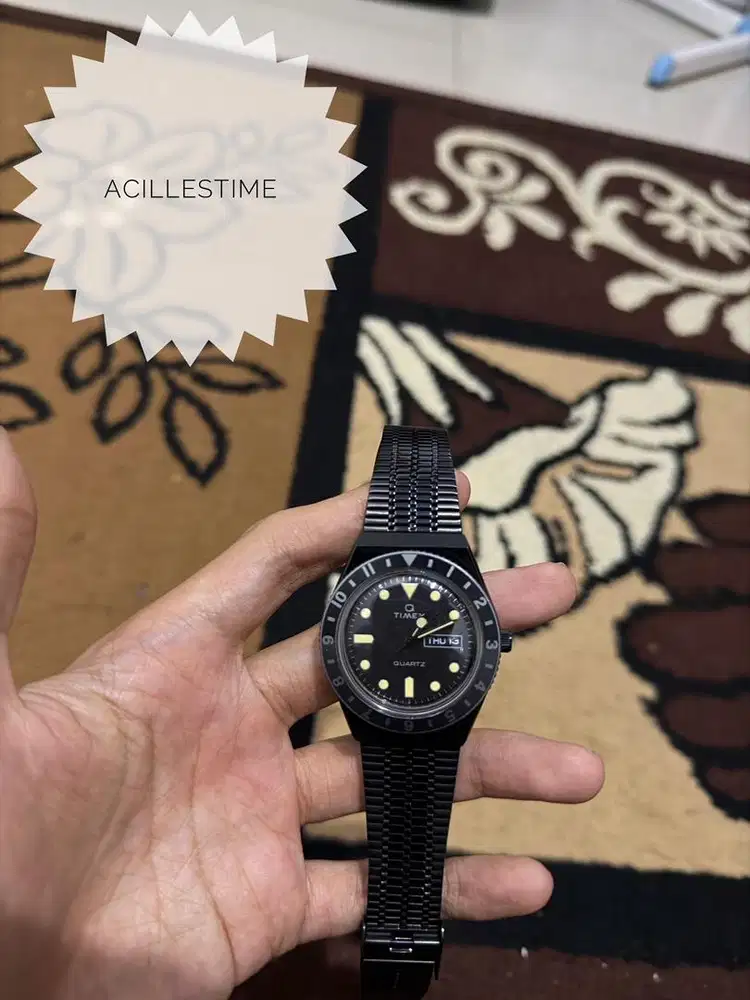 Jam Tangan Pria Timex Q Series Langka Gress Kondisi Lengkap Rare Use