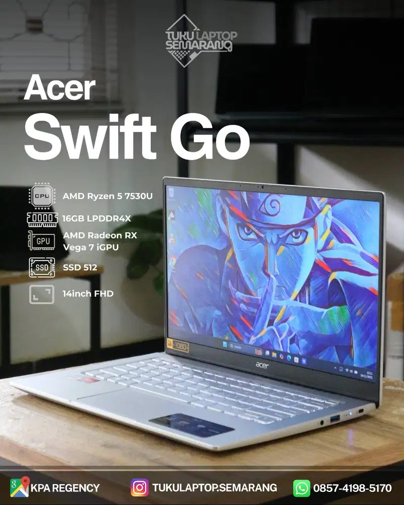 Laptop Acer Swift Go Ryzen 5 7530 16GB 512GB
