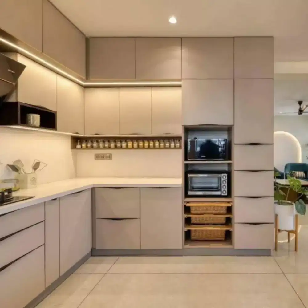 Kitchen set bedrop tv partisi meja kantor wallpanel