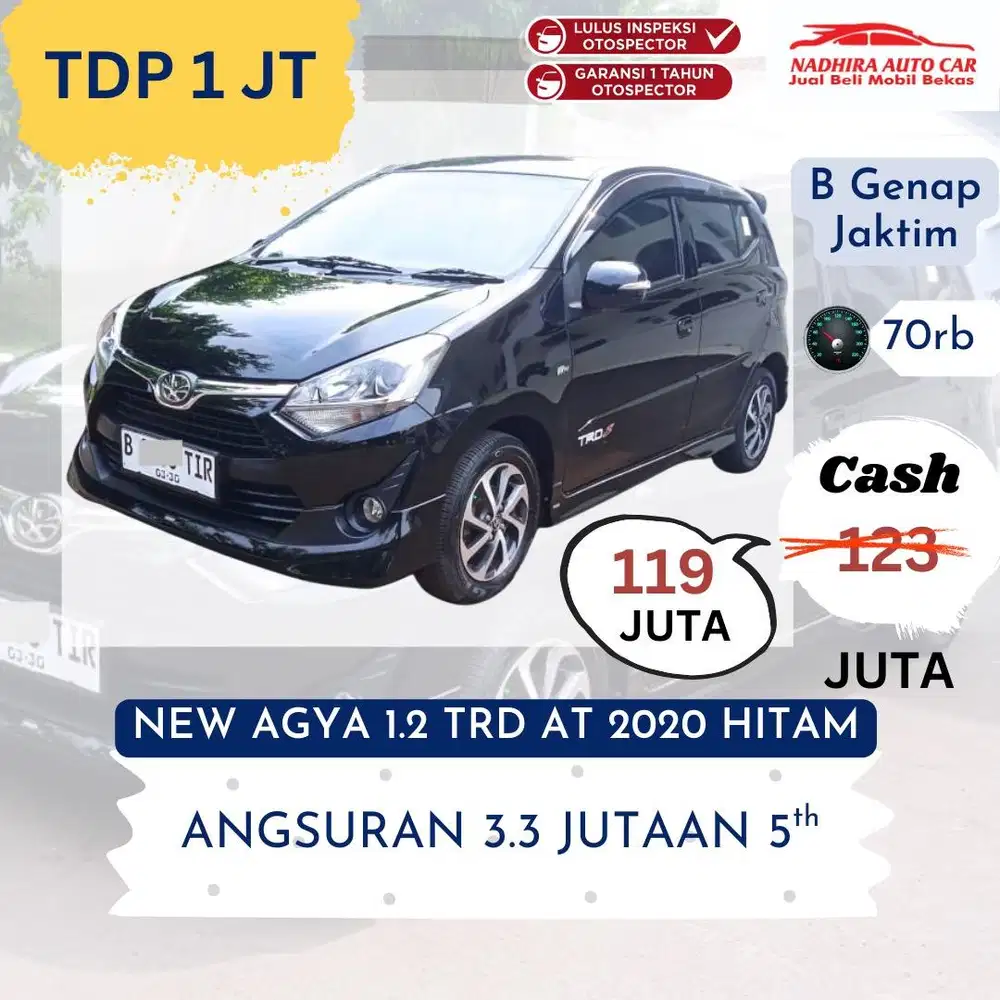 Promo Kredit DP 1 Juta New Agya 1.2 TRD AT 2020 Hitam