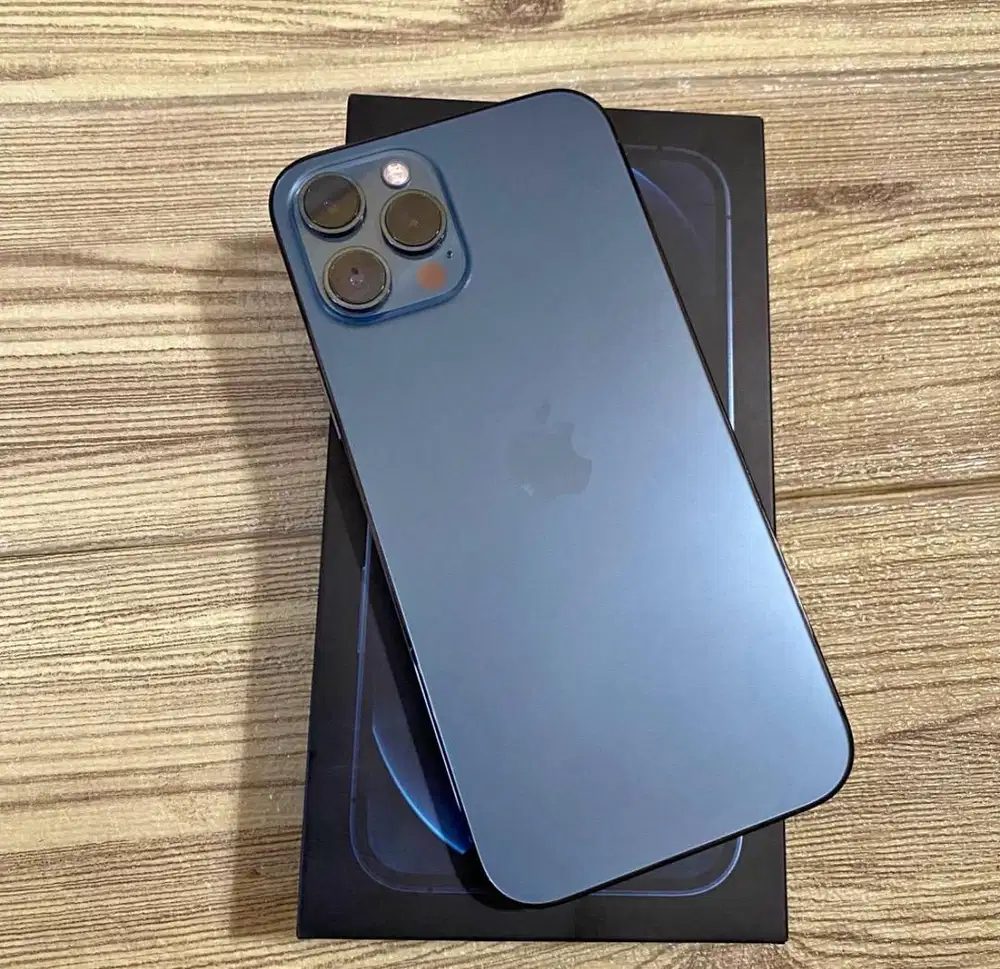 iPhone 12 Pro Max 256GB Pasific Blue Garansi Resmi iBox Mulus