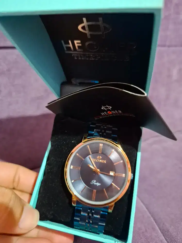 Jam Tangan Hegner Metalic Blue