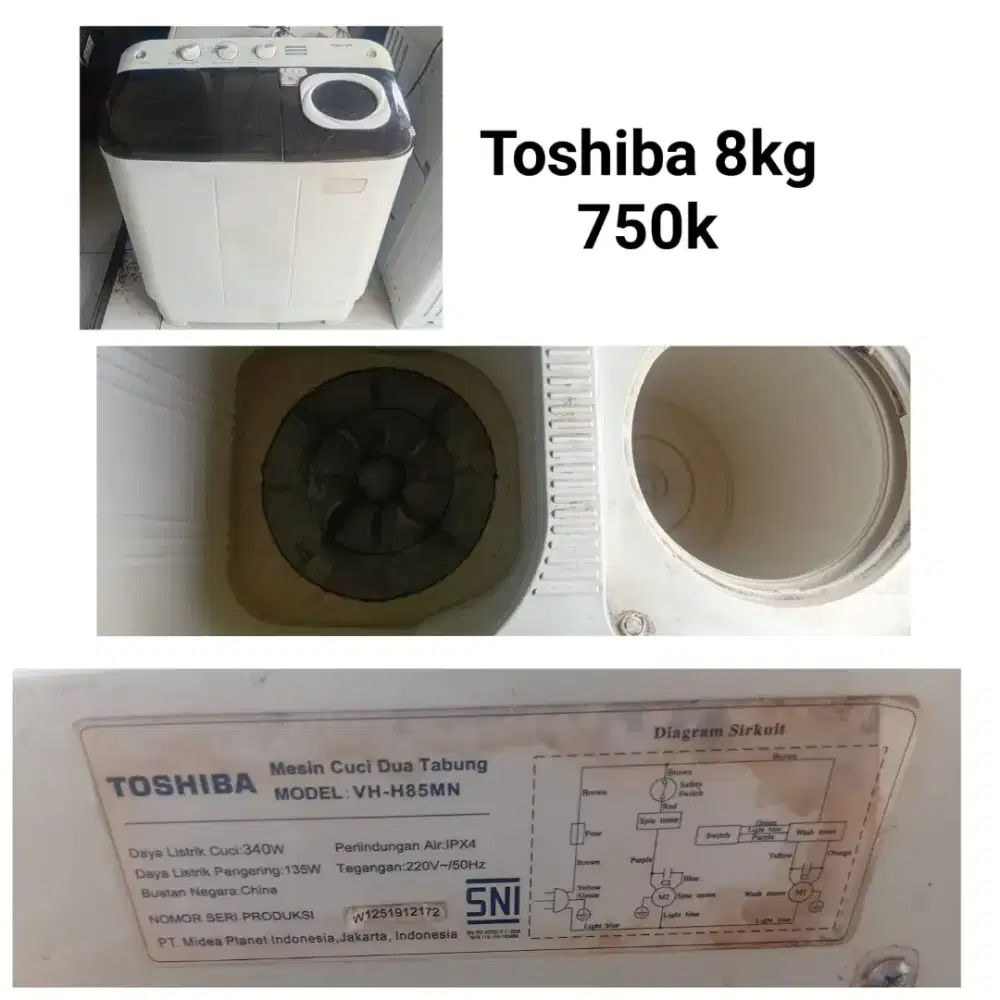 Mesin cuci Toshiba bekas bergaransi