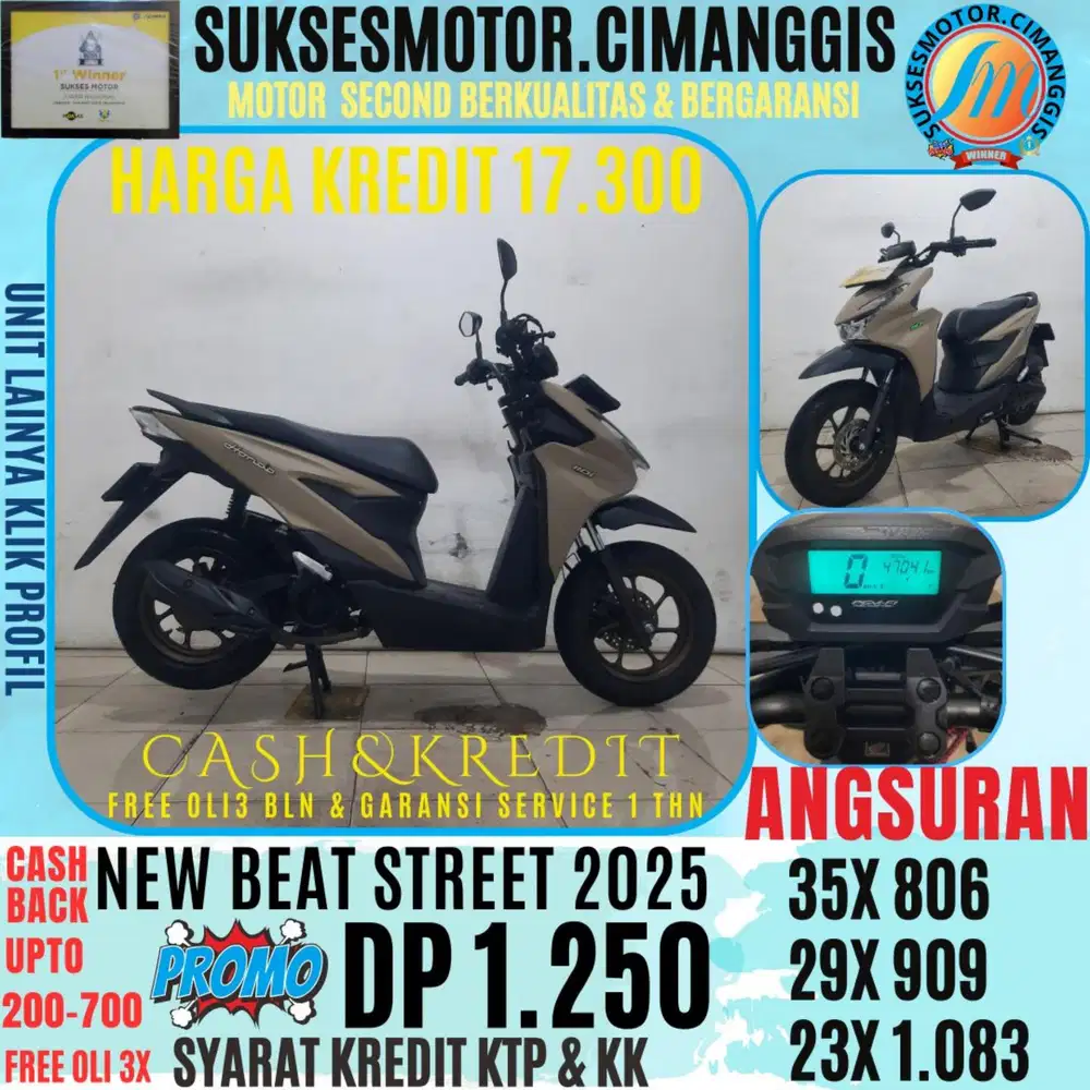 DP 1.250 NEW BEAT STREET CASBACK, BERGARANSI, 1THN SERVICE FREE OLI3X