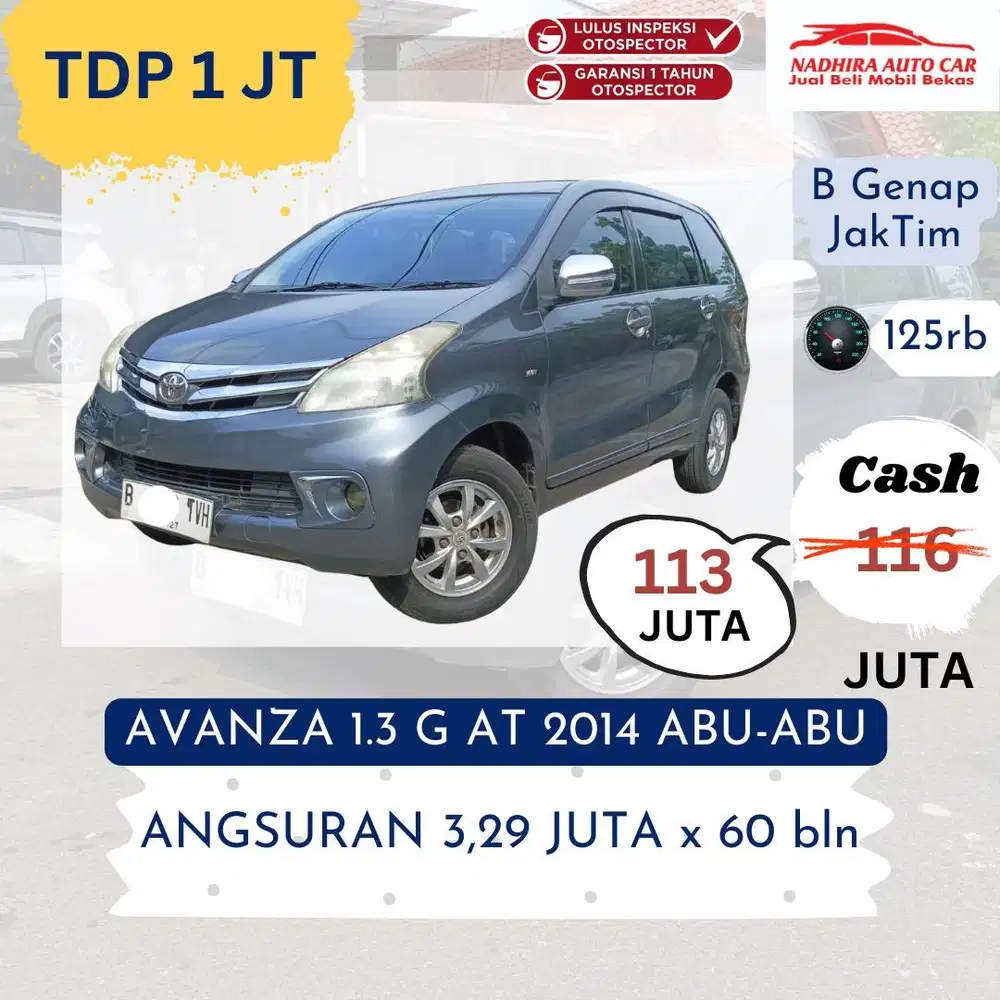Promo Kredit DP 1 Juta Avanza 1.3 G AT 2014 Abu-Abu