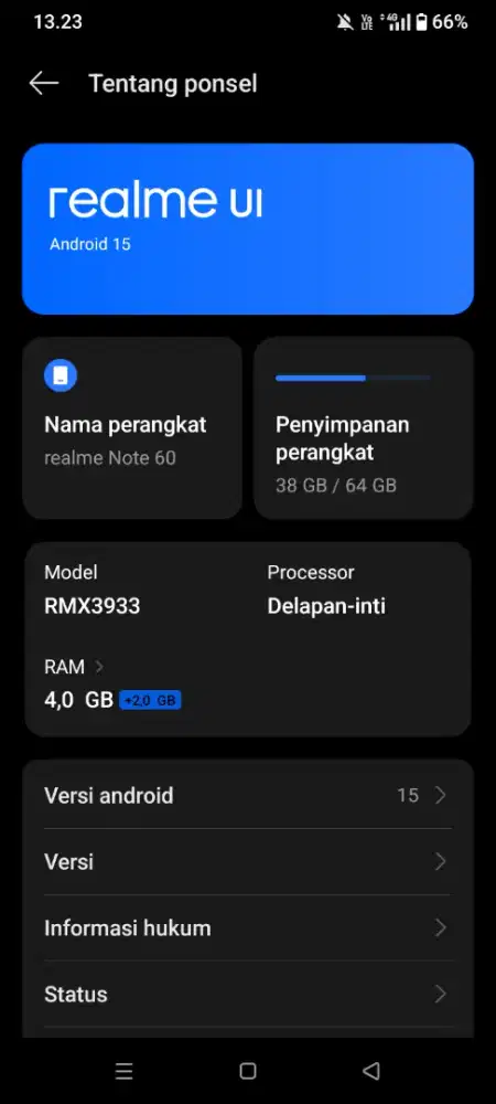Realme Note 60 Warna Biru Muda
