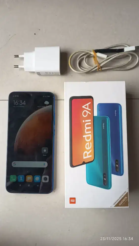 Redmi 9A - Blue Lengkap Kotak dan Charger