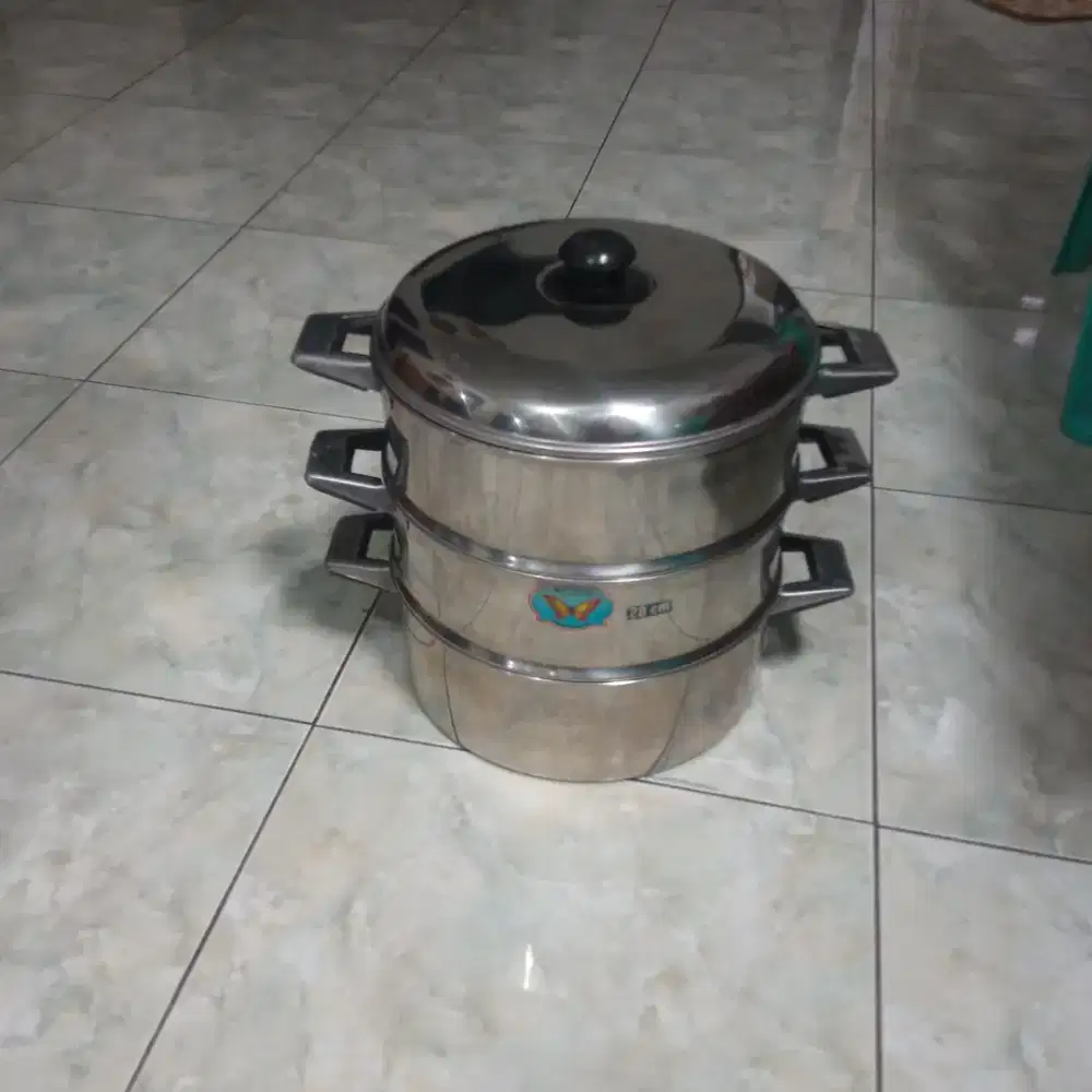 Panci Kukus 3 susun bahan stainless steel merk Butterfly