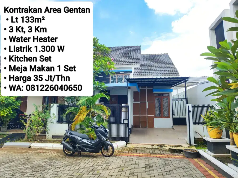 Kontrakan Area Perum Cluster Gentan, Akses Simpangan 4 Mobil, Dekat Laweyan, Solo Baru, Purwosari