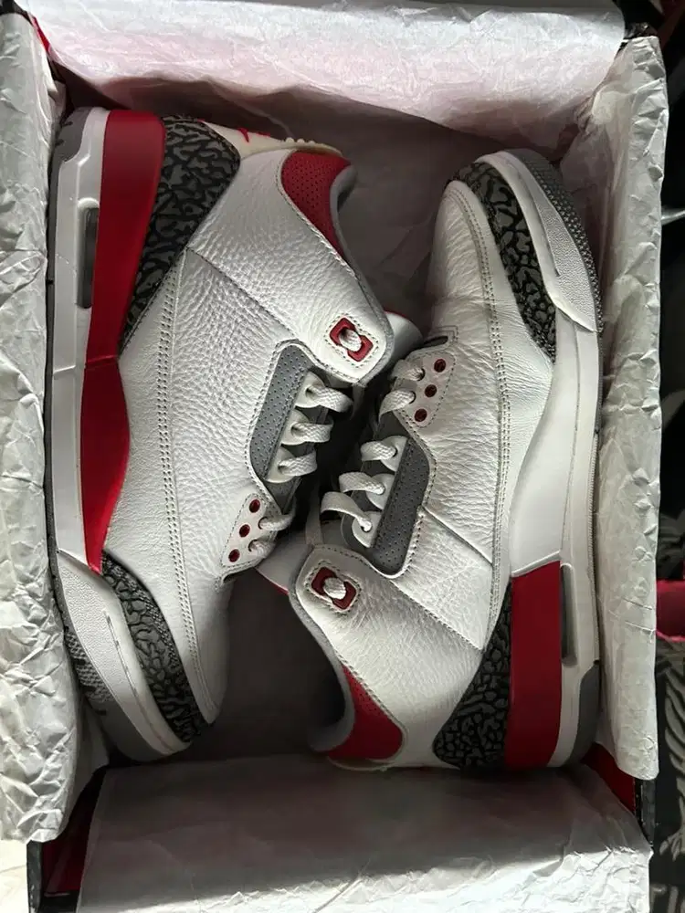 SEPATU BASKET JORDAN 3 FIRE RED PRELOVED VNDS ORIGINAL SIZE 44.5