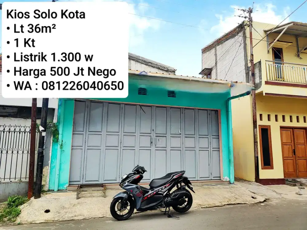 Jual Kios Siap Di Gunakan Untuk Usaha Apa Saja, Area Solo KOTA