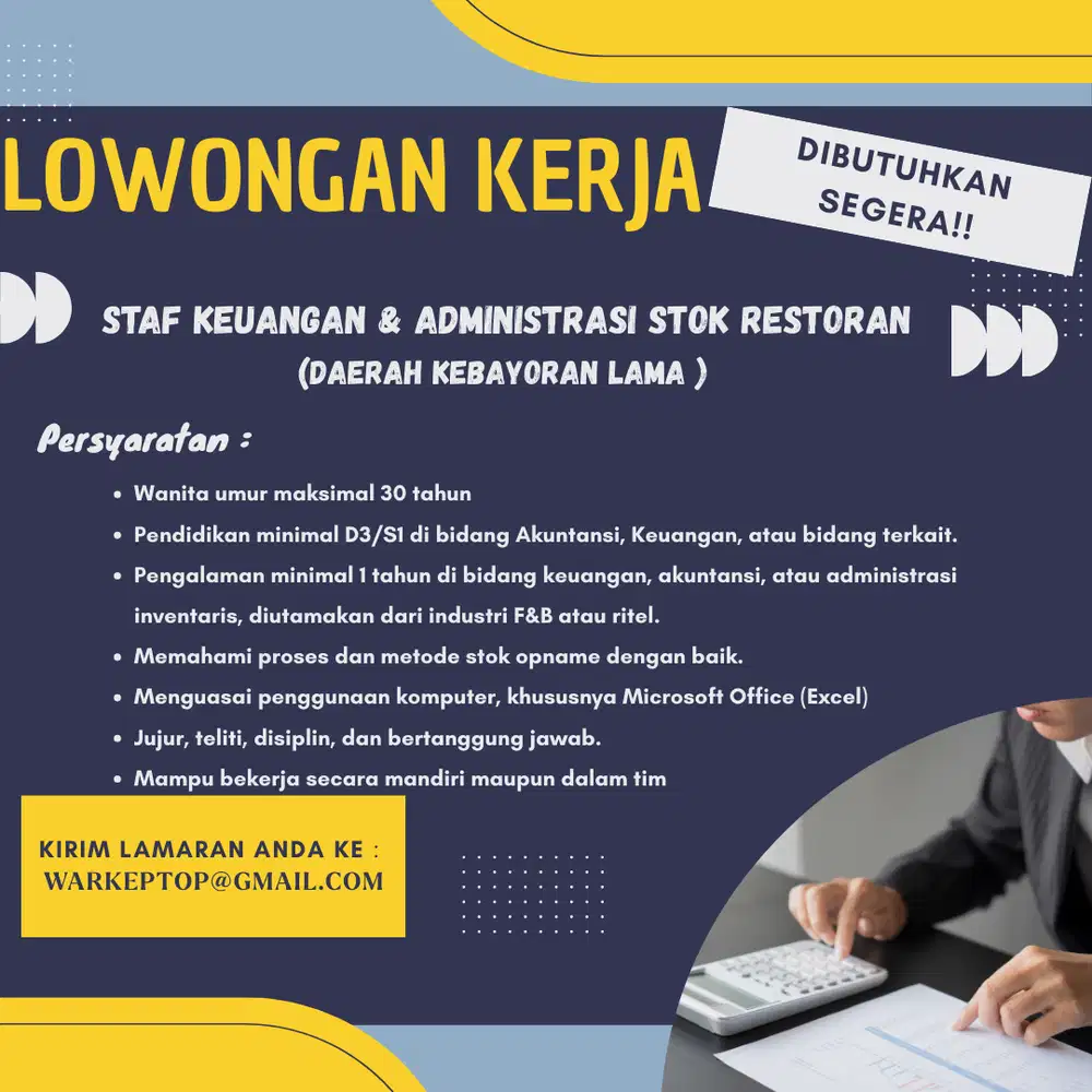 Lowongan Staff keuangan