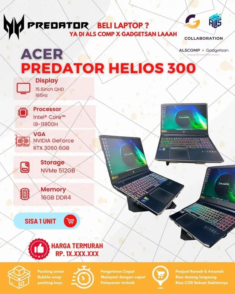 Laptop Gaming Acer Predator Core i9-11900H |8GB/512GB |RTX 3060 6GB