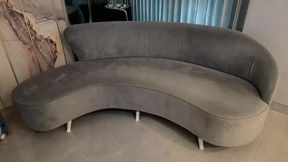 Sofa 3 Seater bahan Suede panjang 210cm
