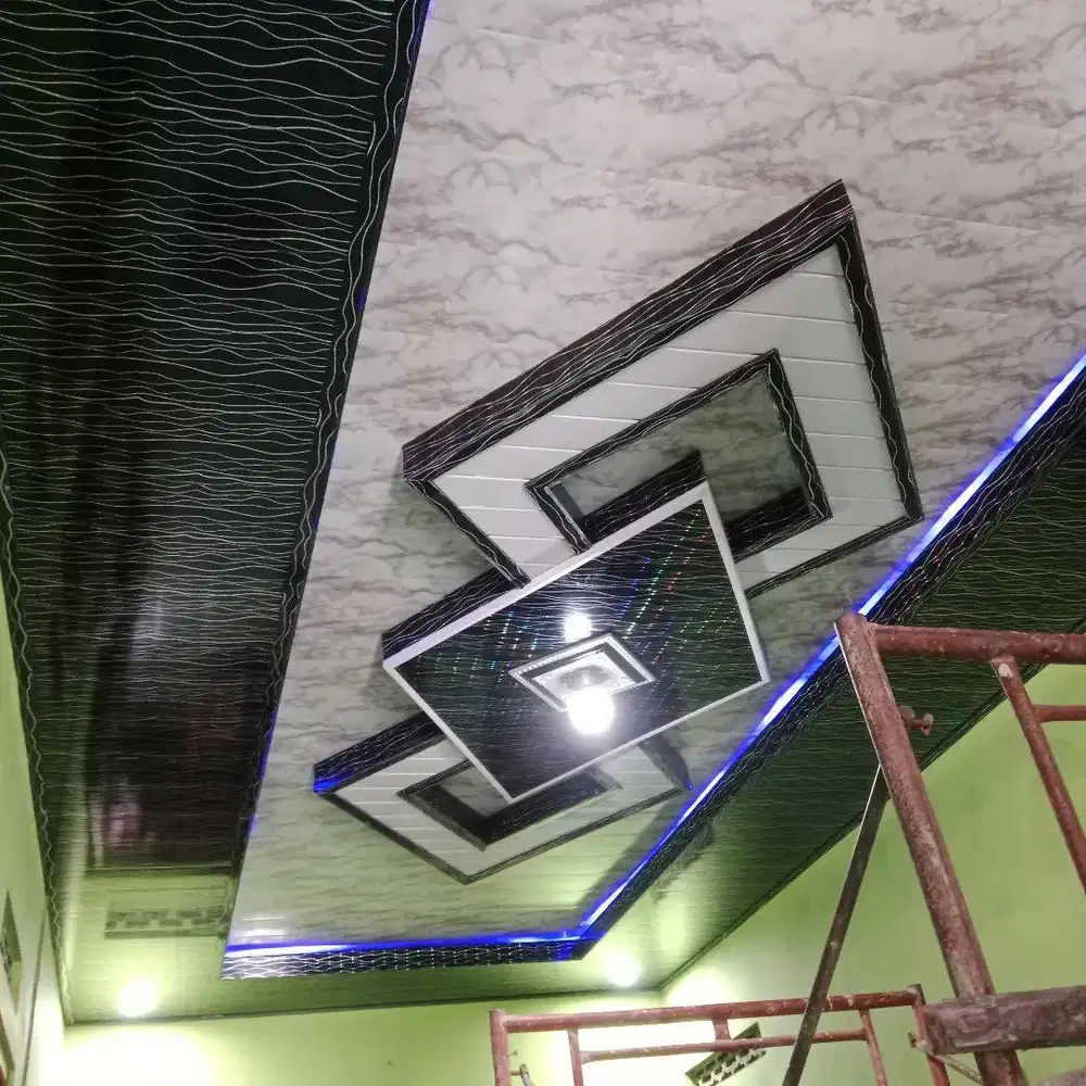 Sekat Plafon Partisi PVC GRC Gypsum Jasa Tukang Pasang Wall Moulding