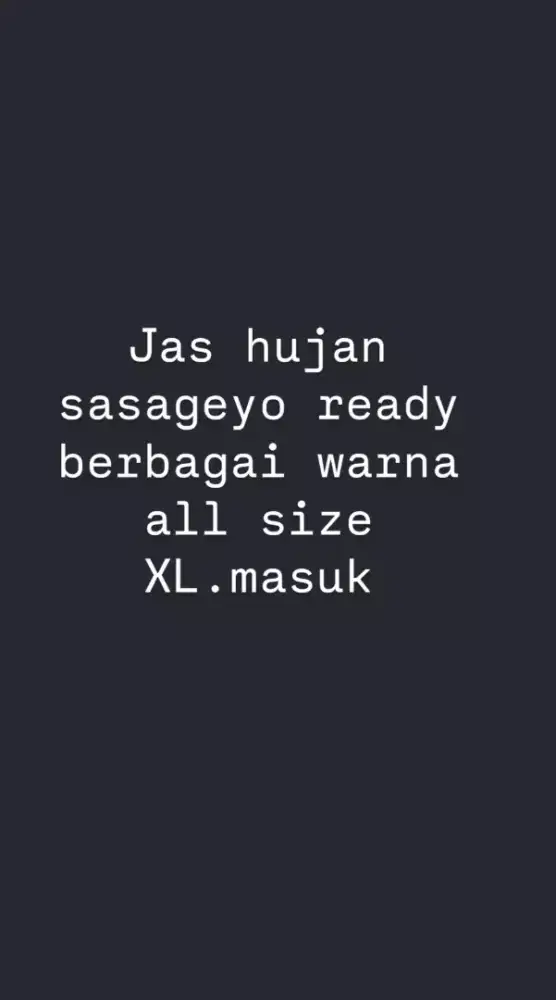 Jas hujan baru merk sasageyo