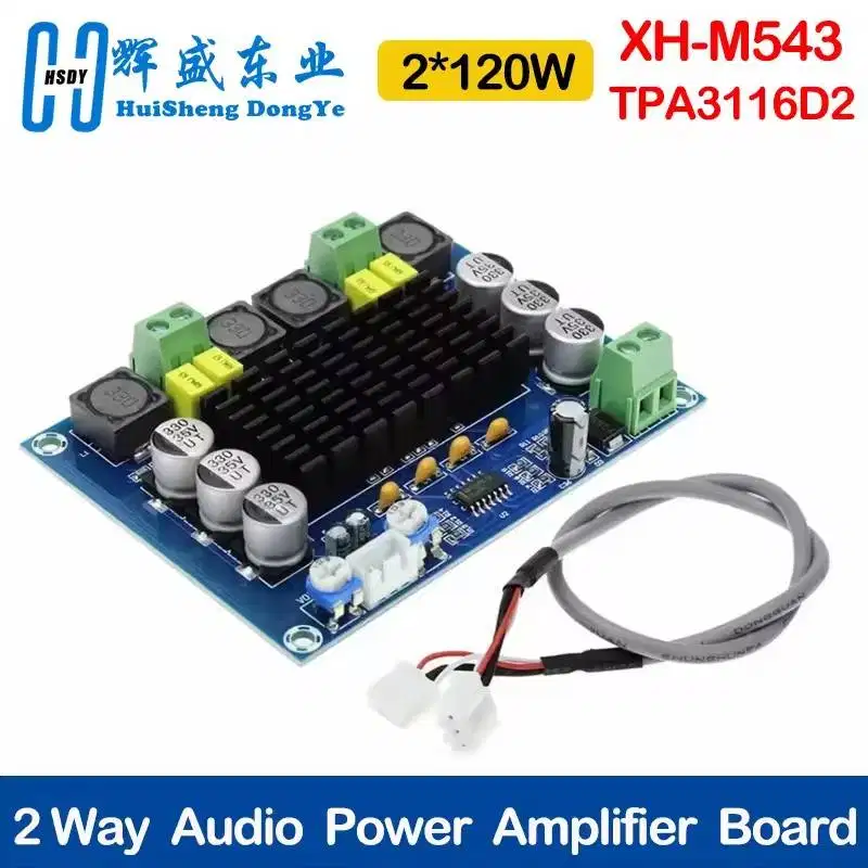 TPA3116D2 Power Amplifier Kit Driver Stereo 2 x 120Watt DC12-24V 5A