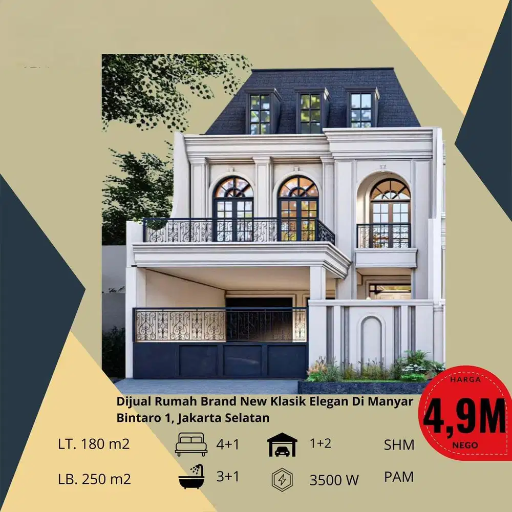 Dijual Rumah Baru Classic (On-Progres) Di Manyar Sektor 1 Bintaro