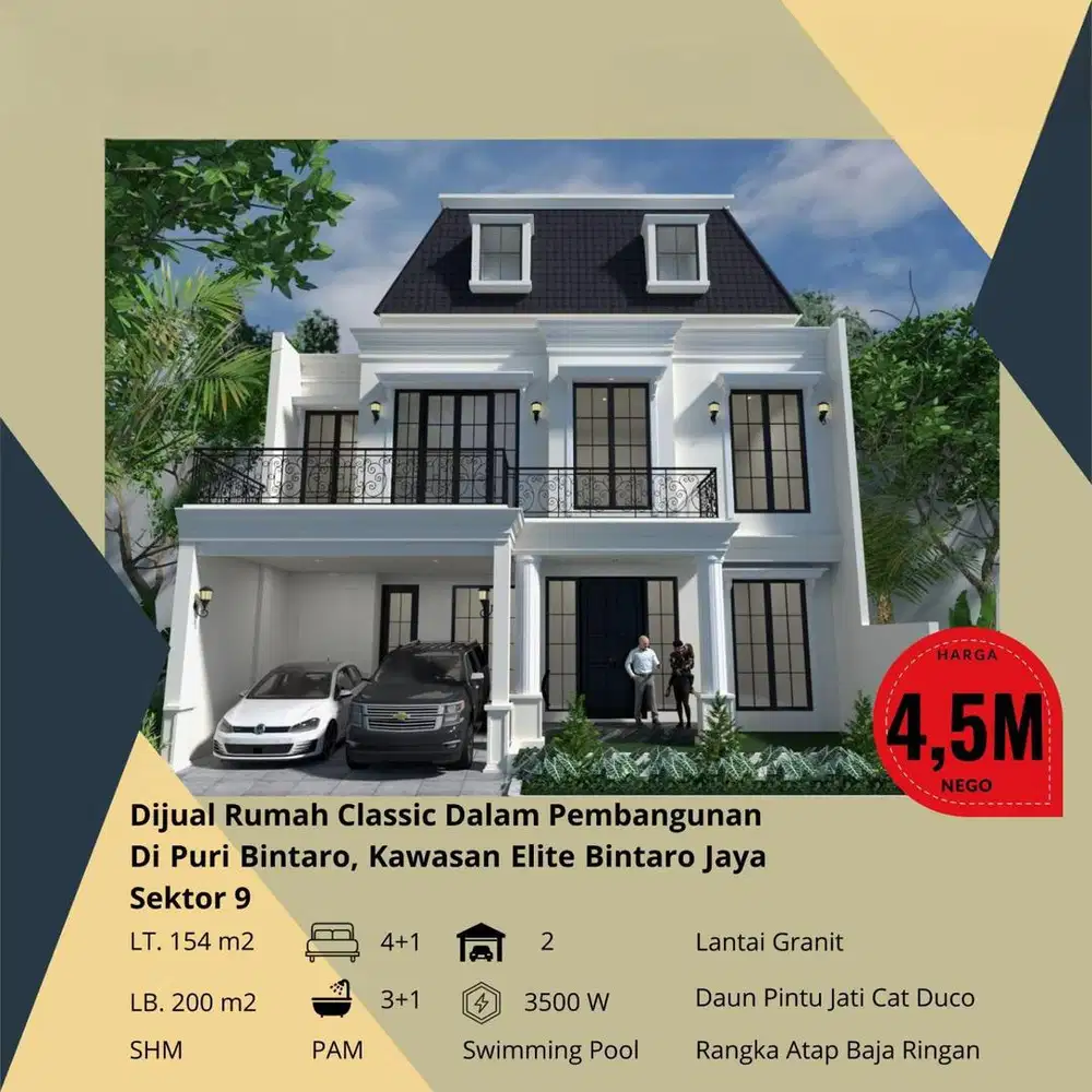 Rumah Baru Classic (On-Progres) + Swimpool Di Puri Bintaro Sektor 9