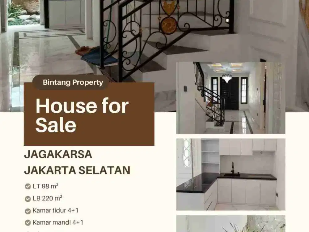 DIJUAL RUMAH DI JAGAKARSA JAKARTA SELATAN DALAM CLUSTER