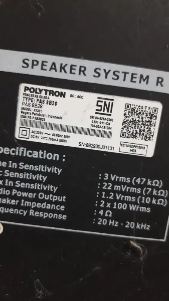 Dijual sepeker aktip blutut merk politron ada remot