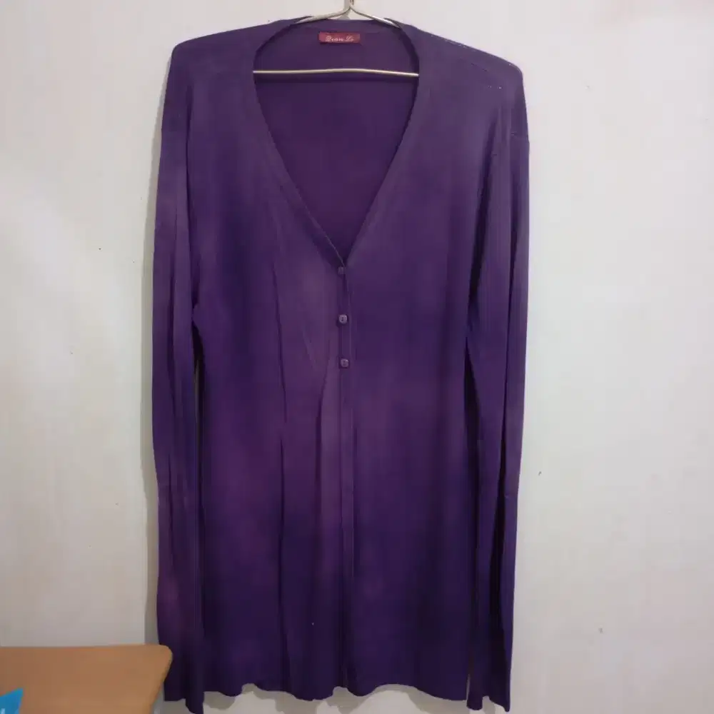 Cardigan ungu stretch