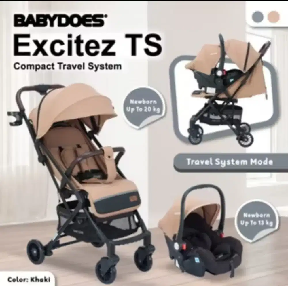 JUAL STROLLER BABYDOES  EXCITEZ TS COMPACT TRAVEL SYSTEM