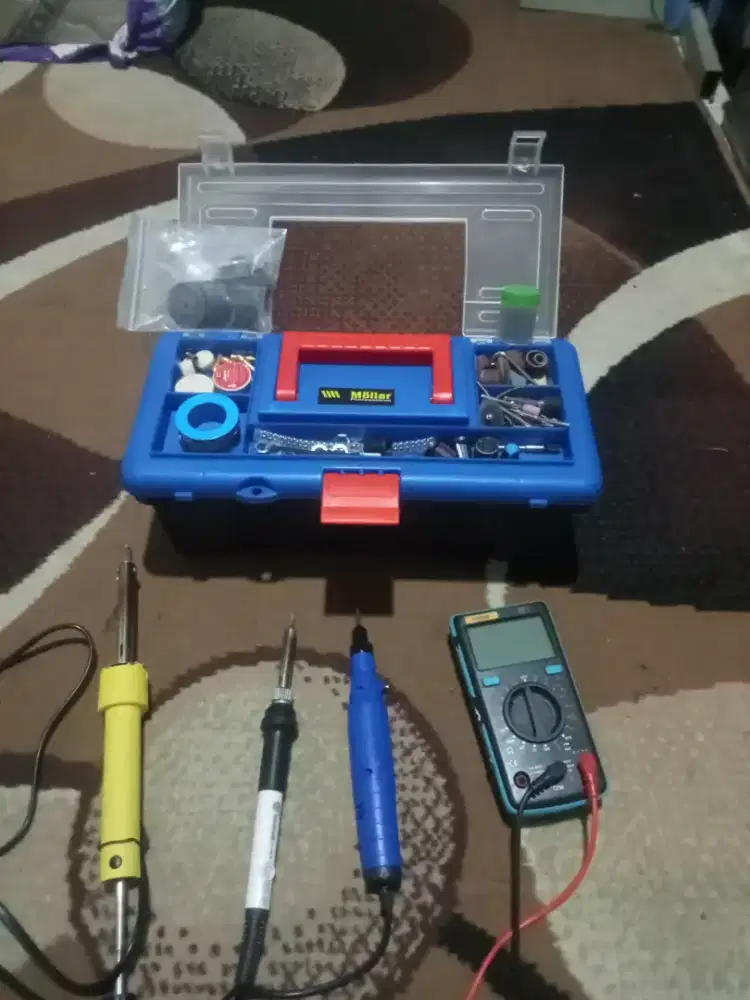 Solder , avo , mini grinder + Perlengkapan elektronik
