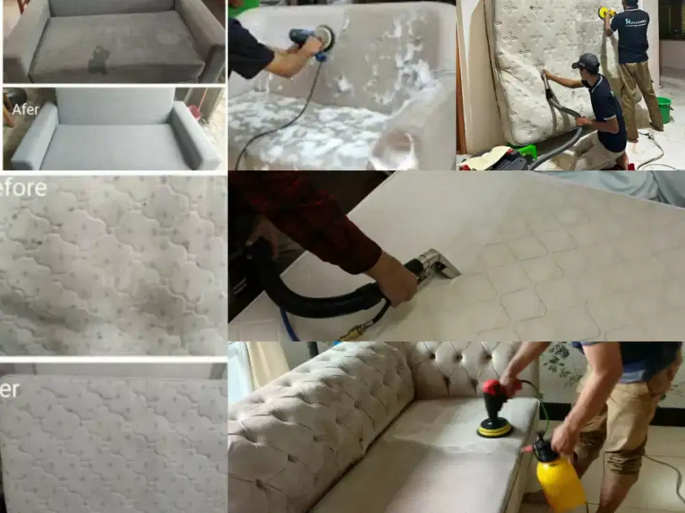 Cuci Sofa, Cuci Springbed/Kasur, Cuci Jok Mobil, Cuci Plafon Mobil.