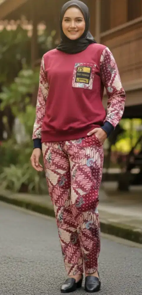 stelan wanita atasan dan celana