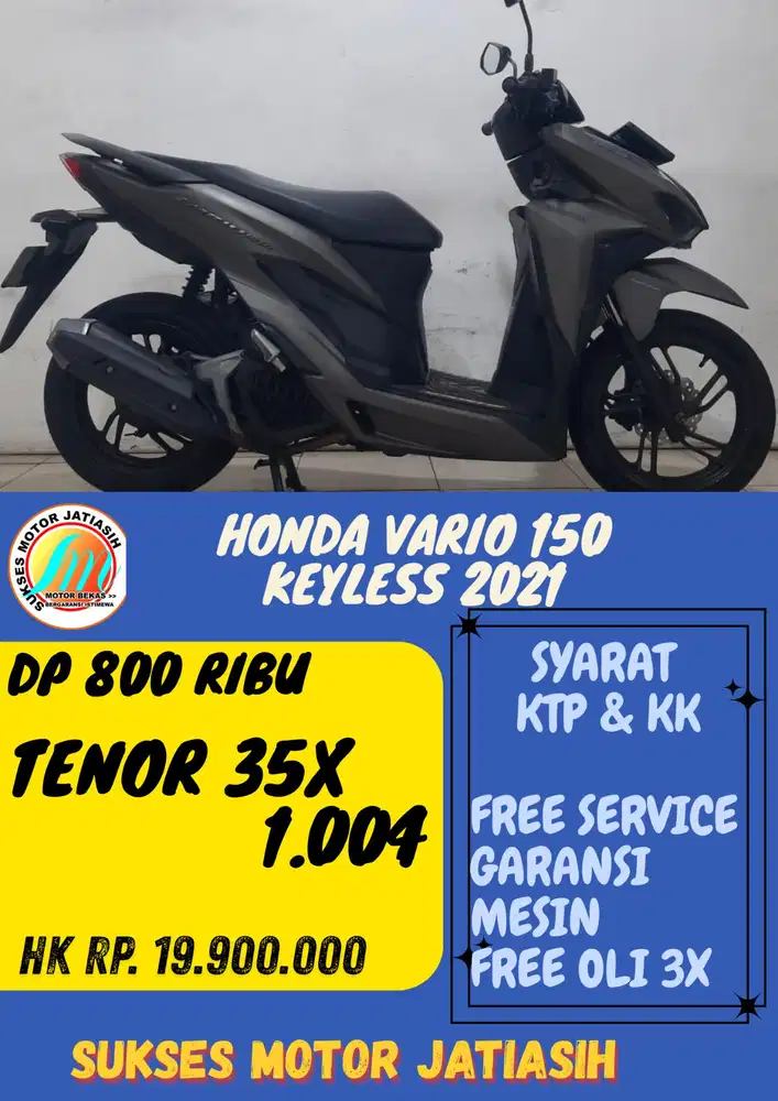 DP MURAH HONDA VARIO 150 KEYLESS 2021 DP 800 RIBU BISA CASH/KREDIT