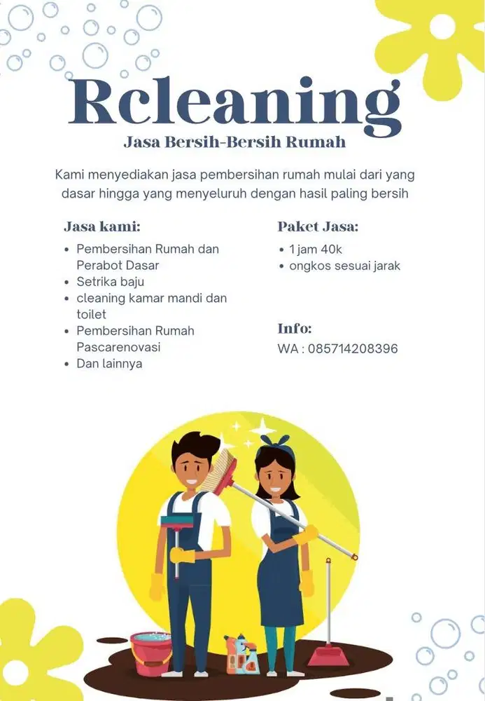 Cleaning apartemen, kos, perumahan