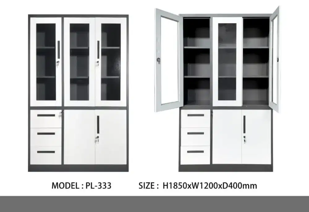lemari arsip 6 pintu kaca