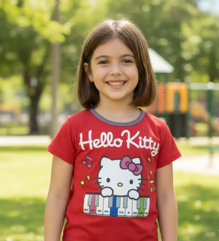 hello kitty kaos karakter anak perempuan merah new stuff