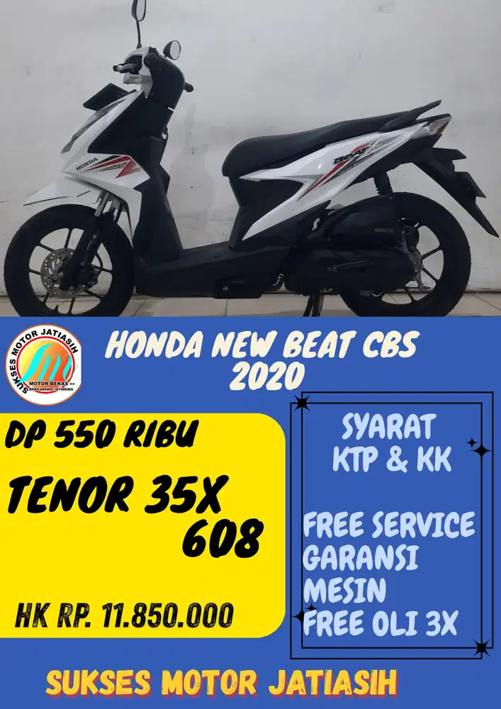 TERMURAH DP HONDA NEW BEAT CBS 2020 DP 550 RIBU BISA CASH/KREDIT