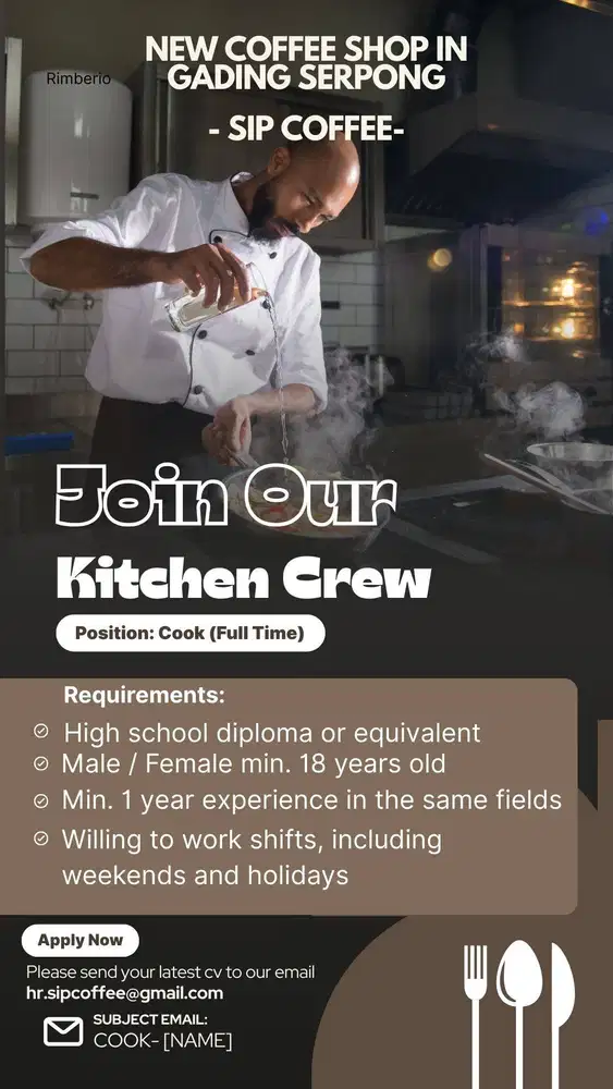 DICARI KITCHEN CREW OPENING TEAM, GADING SERPONG