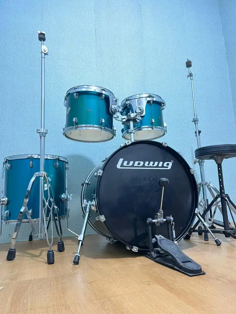 Drum set 5 pcs ludwig accent lengkap cymbal zildjian