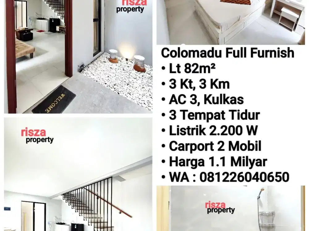 Jual Rumah Full Furnish Perum Cluster Colomadu, Dekat Manahan, Fajar Indah, JAJAR