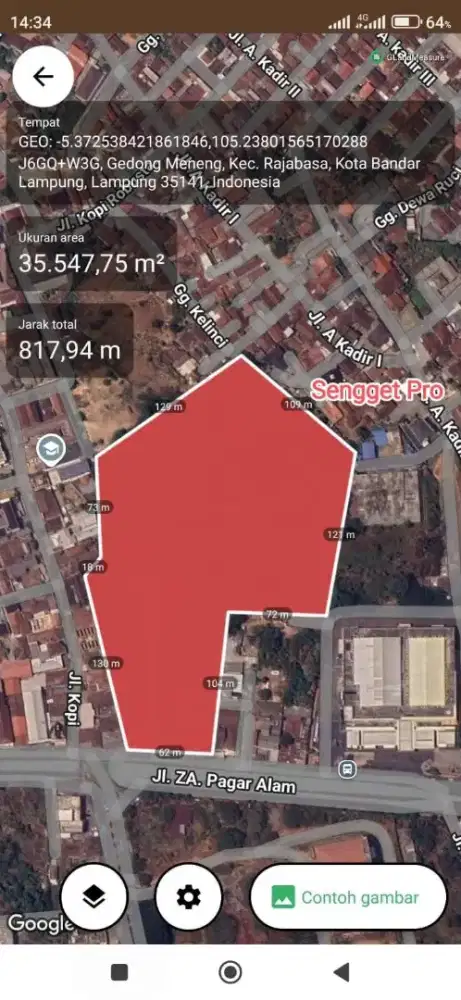 Tanah di tepi jalan utama teuku umar