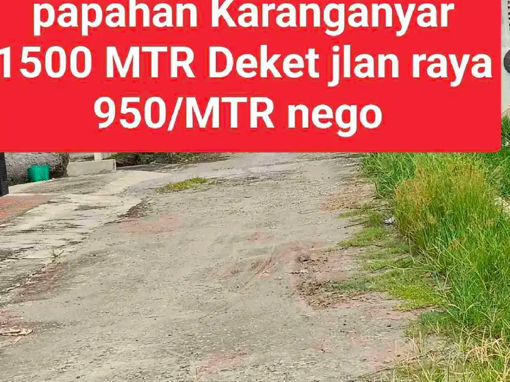 Di jual tanah kota Karanganyar strategis dalam kota