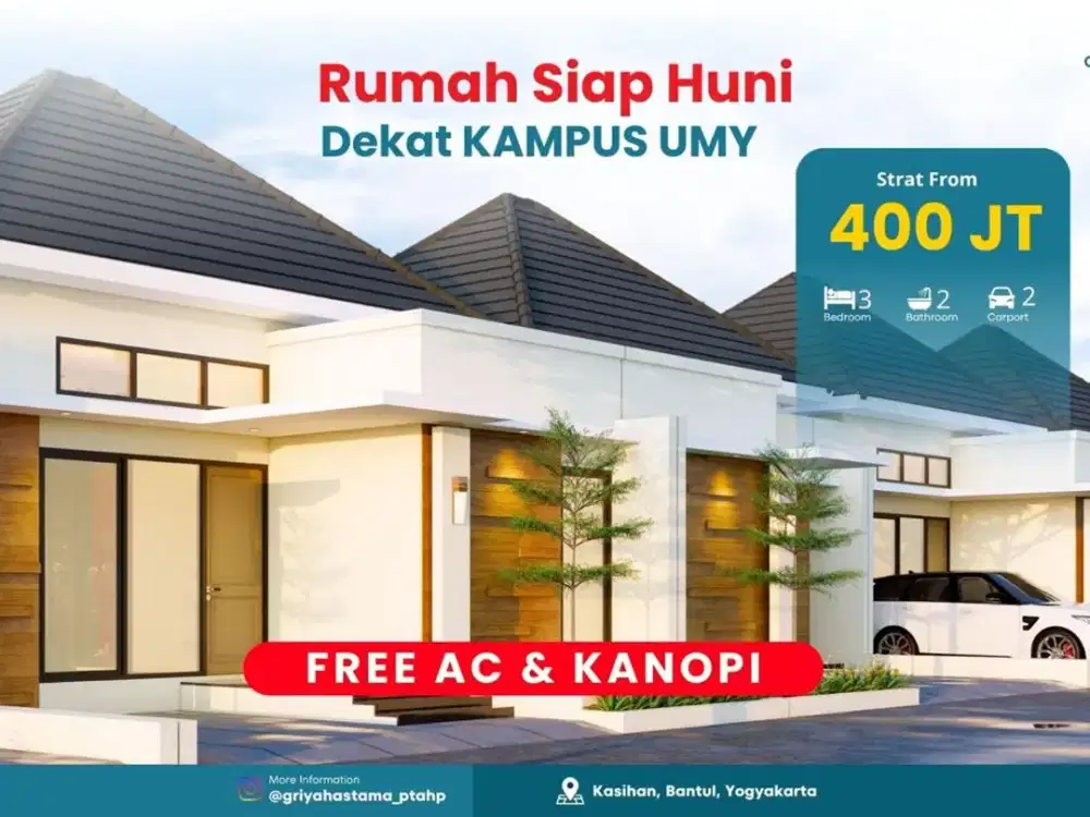 Cuma 400 Jutaan Udah Bisa Punya Rumah 3 Kamar di Yogyakarta