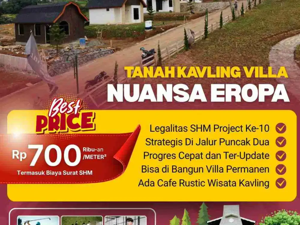 TANAH KAVLING THE HANJAWONG VILLAS BERNUANSA EROPA VIEW PEGUNUNGAN SURAT SHM DI BOGOR TIMUR