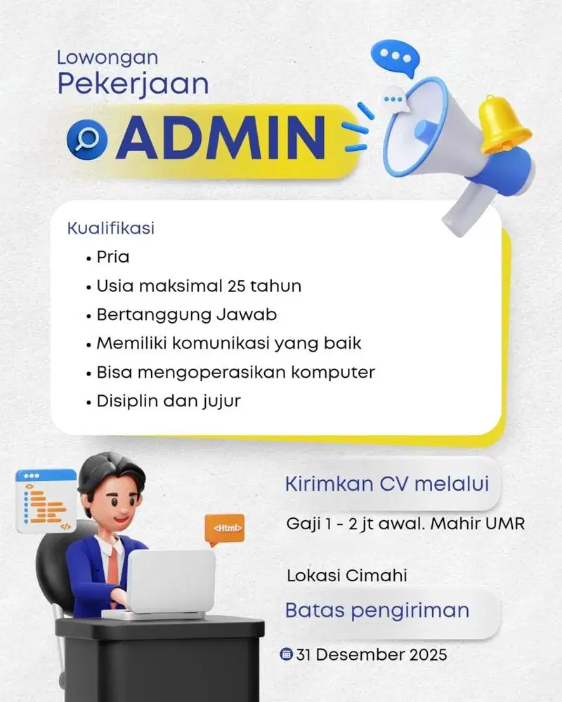 Admin online shop lowongan kerja