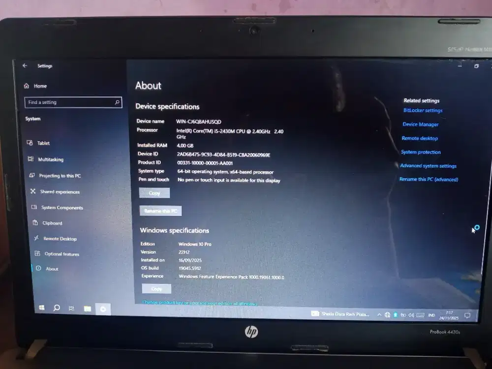 Laptop Hp ProBook 4430 s