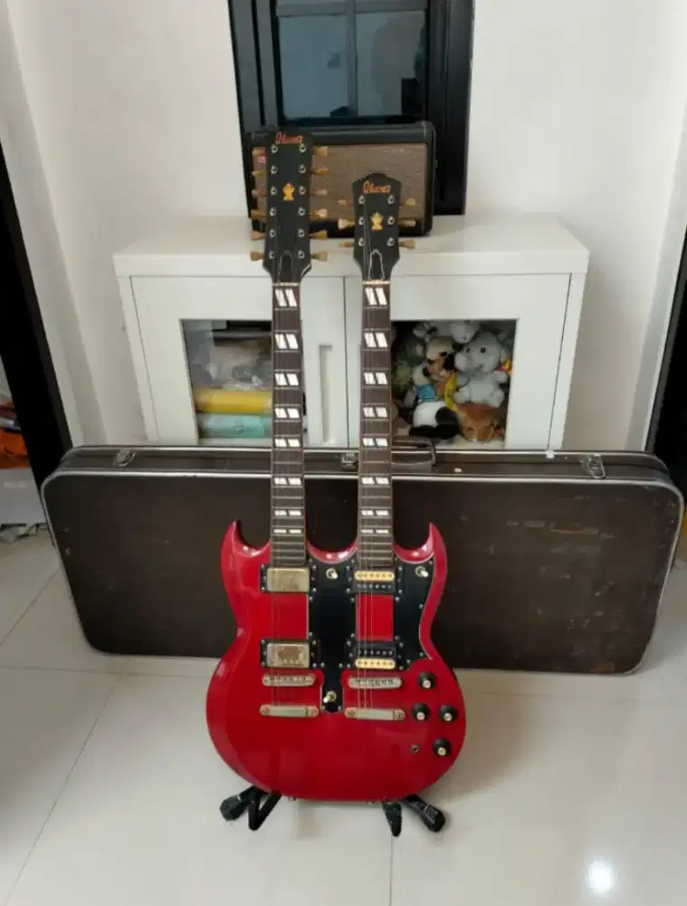 ibanez SG dobel neck th 1978 kond full ori mulus.. hardcase original