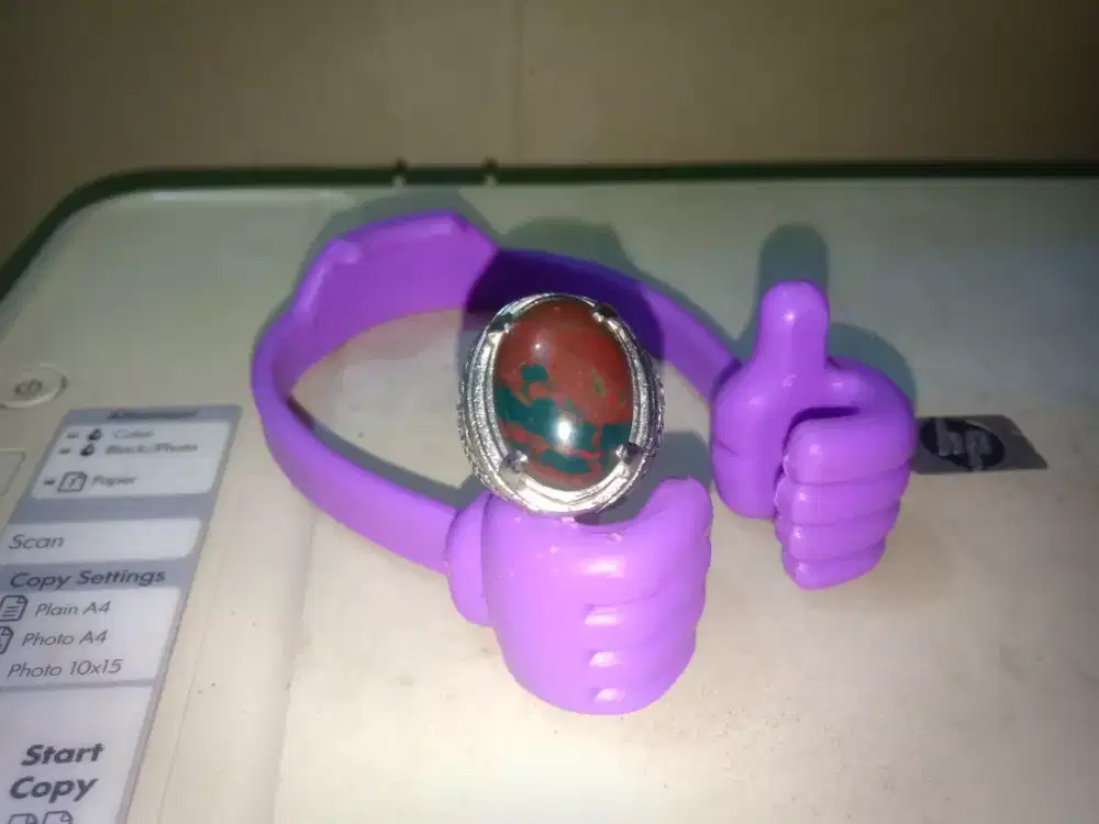 Cincin batu alam Bloodstone / Natural Heliotrope